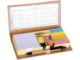 Crownlit Eco-Friendly Stationary Set with Paper Clips, Stapler, Sticky Notes, Calendar